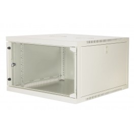 ARMADIO RACK 6 UNITA' DA MURO COLORE GRIGIO CHIARO H 370 X  P 630 X L 570 MM    PORTA IN VETRO