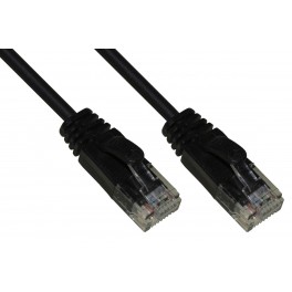 CAVO RETE CAT.6 UTP 0,5MT NERO SLIM CAVO RETE CATEGORIA 6 NON SCHERMATO UTP COLORE NERO HALOGENFREE