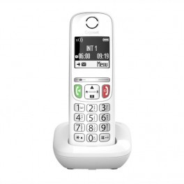 TELEFONO E-270 WHITE CORDLESS DECT GIGAS Telefono con vivavoce d'alta qualità ideale per utenze senior. Tasti grandi, ben distan