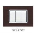 PLACCA VETRO GEM 6003BL-6 3P TESTA DI MORO