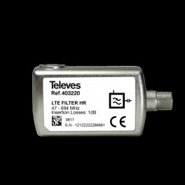 FILTRO LTE HR "F" 47...694MHz (C48) Filtri LTE/5G ad alto taglio contro le interferenze a partire dal canale 48. Su formato ad i