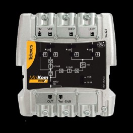 AMPLIFICATORE MINIKOM MATV 4I/1U "EasyF GUADAGNO 36 DB