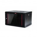 Armadio Rack a muro 19'' - 6 unità 600x450 - Porta in vetro - Nero - Disassemblato