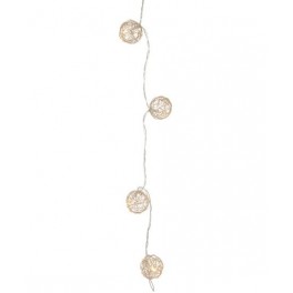 CATENA 10 PALLINE MICRO LED D.4CM 180CM BIANCO CALDO
