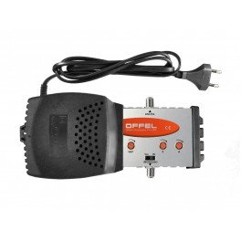 Amplificatore di linea VHF-UHF a linee separate per interno, 20 dB  2 att. coax  uscita 125 dB?V 1TX20