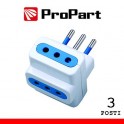 Adattatore triplo 3pos 10A spina10A polg Adattatore triplo 3pos 10A spina10A polybag
