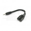 CAVO JACK3,5 A 2PRESE .JACK 3,5 Cavo da spina jack ø3,5 Stereo a 2 prese jack ø3,5 Stereo - 0,2m
