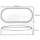 Plaf.Led Ovale 14W 230V 3000K Bian.gri.