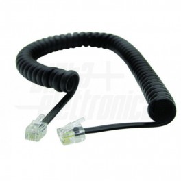 CAVO ESTENSIBILE TELEFONO 2mt 4P4C NERO