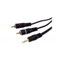 CAVO SPINA  3,5 MM-2X SPINA RCA 5 METRI GOLD PLASTIC BOX