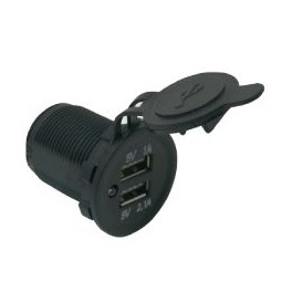 Doppia presa usb da pannello 2.1a + 1a Corpo struttura	Nylon   Corpo cover	PVC    Tensione ingr.	12-24 V Uscita 5V	2.1 + 1 A  Mo
