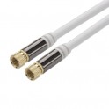 CAVO SAT M/M SPINA F 24K BIANCO 1,5MT ** GBC PREMIUM **     RG6 GOLD PLATED