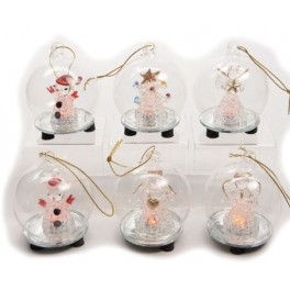LED gl Xmas figure 6ass bo Santa -