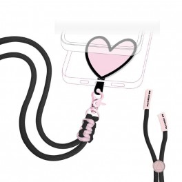 Laccio da collo universale SMARTPHONE COLORE ROSA CON CUORE Laccio da collo universale per smartphone con placchetta a forma di