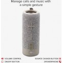 JAZ SBS Speaker wireless 10W GRIGIO con laccetto, cassa audio True Wireless Stereo in tessuto, altoparlante con vivavoce, porte