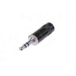 SPINA 3,5 STEREO VOLANTE NEUTRICK Jack 3,5 stereo a 3 poli con corpo in metello nero per cavi con diametro esterno 4 mm.