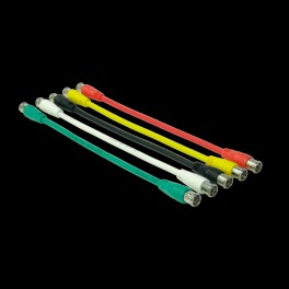 KIT 5 CAVI COLORATI Kit composto da 5 cavi colorati (rosso, giallo, nero, bianco e verde), di lunghezza 26 cm ciascuno.