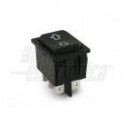 Pulsante bilancere 2P on/off/on F6.3 Deviatore - Nero - 2P - DPCO - (ON)/OFF/(ON) - 15A@250V - 6 term. faston 6,3