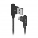 Cavo Type-C lunghezza 1m, connettori metallici ad angolo 90°, colore nero