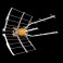 ANTENNA ELLIPSE UHF(C21-48)+ALIMENTATORE 12V(MULT.)
