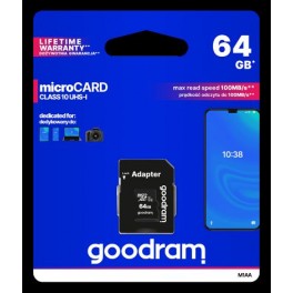 MICRO SD 64GB GGOODRAM CON ADATTATORE SD                CLASSE 10