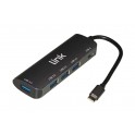 HUB USB-C ® CON 4 PORTE USB E PORTA USBI HUB USB-C ® CON 4 PORTE USB E PORTA USB-C FEMMINA PD PER RICARICA DISPOSITIVI