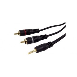CAVO SPINA  3,5 MM-2X SPINA RCA 5 METRI GOLD PLASTIC BOX