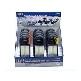 LAMPADA DA LAVORO LED COB 3W+1W 3XAA COLORI ARANCIO-GIALLO-BLU