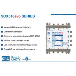 MULTISWITCH  Passante 5 cavi 6 derivate Terr. 16UB -18dB 5 cavi per LNB Quattro/Wide Band