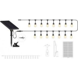 CATENA LUMINOSA 15mt ELODIE15 CON PANNELLO SOLARE + ALIMENTAZIONE