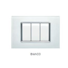 PLACCA VETRO GEM 6003BL-1 3P BIANCO