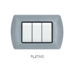 PLACCA METALLO T1 8803-29 3P PLATINO