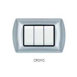 PLACCA METALLO T1 8804-04 4P CROMO