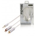 Cavo Audio Maschio da 3.5 mm - 0,20CM Stereo Cavo Audio Maschio da 3.5 mm - 2x RCA Maschio 0.20 m Bianco