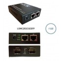 Media Conv 10/100/1000M - 2xRJ45 / 2xSFP Media converter con 2 porte Rj45