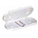 Vassoio ordinatore per 12 giunti Ordinatore 12 fibre. Misure: 101 x 165 x 17 mm