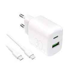 CARICA BATT. DA MURO 30W + CAVO USB-C-C PURO PRO LITEKIT CAVO USB-C / USB-C 1,2mt