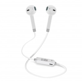 Auricolari con neck lace, Bluetooth 4.2 con tasto alla risposta e comandi per il volume, colore Bianco