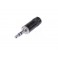 SPINA 3,5 STEREO VOLANTE NEUTRICK Jack 3,5 stereo a 3 poli con corpo in metello nero per cavi con diametro esterno 4 mm.