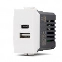 PRESA DA MURO USB A+C (5V 2,4A) JOY533B BIANCO MV02
