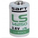 Pila litio saft 3,6v 1/2aa LS14250STD - LS14250CNR - PILA LITIO SAFT 3,6V 1/2AA - SENZA LAMELLE Dim. (Ø x A) 15 mm x 25 mm