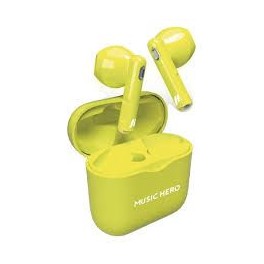 AURICOLARI Nusoul TRUE WIRELESS GIALLO Auricolari True Wireless Nusoul con custodia e microfono
