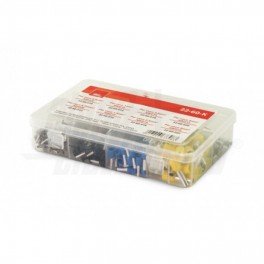 Kit terminali bussola 0.5-6.0mmq Kit terminali a bussola isolati per cavi da 0,5mm² a 6,0mm² - 450pz assortiti