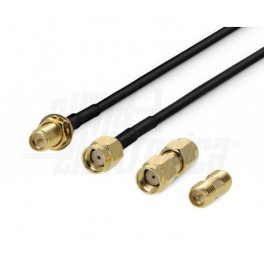 Cavo coassiale RG174 RP-SMA 1mt Maschio RP-SMA Femmina 1m inclusi 2 adattatori
