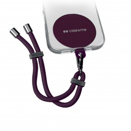 Universal rope bracelet, bordeaux Cordino porta telefono universale regolabile con patch (CMUNILACEBRACBDX)