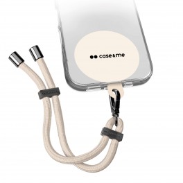 Universal rope bracelet,  BEIGE Cordino porta telefono universale regolabile con patch CMUNILACEBRACPH