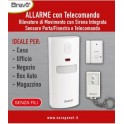 ALLARME MOVIMENTO CON TELECOMANDO ALLARME CON RILEVATORE MOVIMENTO e SIRENA INTEGRATA con attivazione con TELECOMANDO SENSORE PO