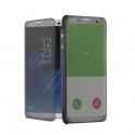 Puro Cust.Ecopelle Samsung Galaxy S8 5.8" Con Flip Oriz+Cover Magn.Staccab+3 Vani+TascaBanconoteNero