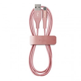 Puro Cavo in Tessuto + Connettore Alluminio per Dispositivi Micro USB, 2.4A, 1m Oro Rosa