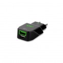 Puro Fast Charger Carica Batterie Da Viaggio 2 Porte Usb 2.4a Nero